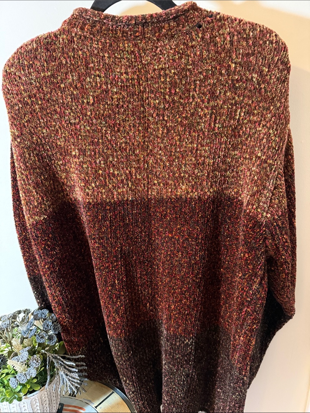 Vintage Fashion Bug Marled Ombre Crewneck Sweater - Rust, Brown, - Picture 6 of 7